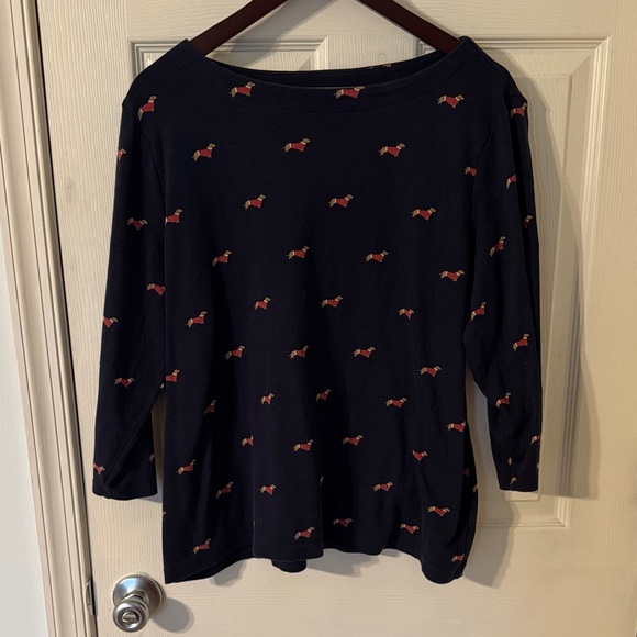 croft & barrow Tops - Croft & Barrow Dachshund Blouse- XL